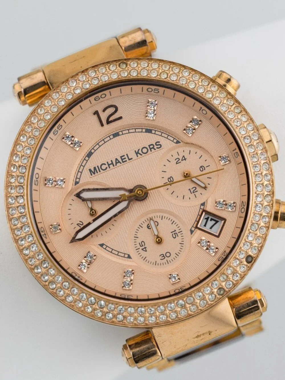 Michael Kors MK5538 Parker Rose Gold Quartz Analog Women's Watch New Battery